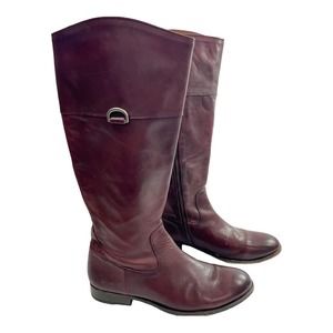 Frye tall brown Melissa D ring zip riding boots size 10M calf 15”